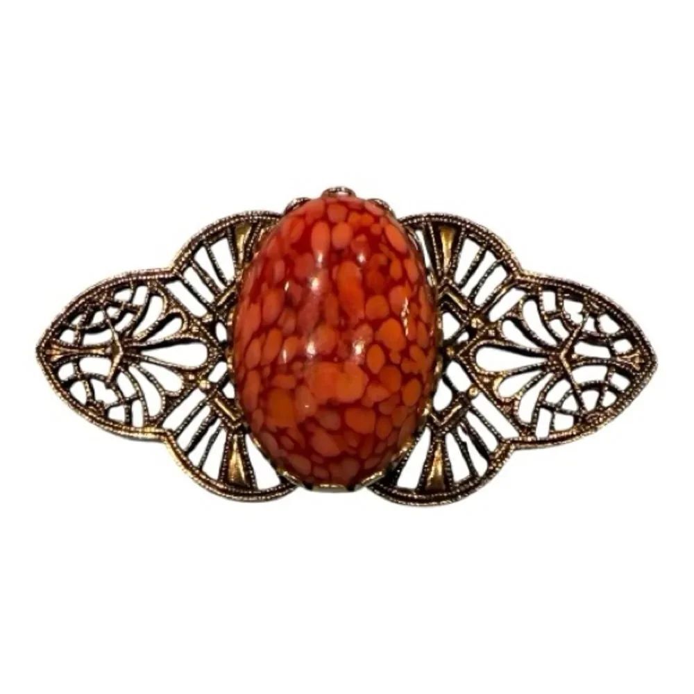 Vintage, Costume Brooch, Antiques Brass, Filigree